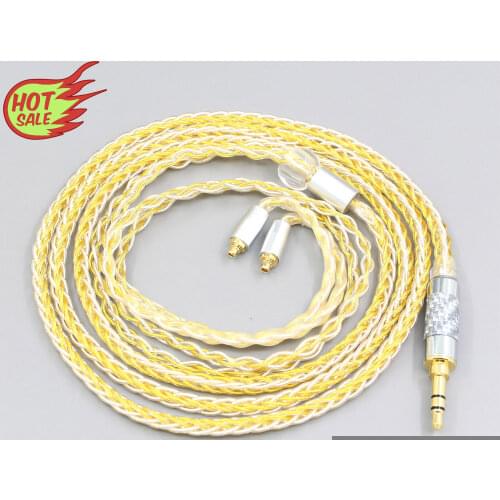 LN007697 6.5mm 2.5mm 4.4mm 8 Core Silver Gold Plated Braided Earphone Cable For AKG N5005 N30 N40 Sennheiser IE300 IE900