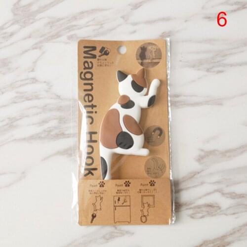 Cat Shape Magnetic Wall Mount Keys Hook Fridge Magnet Hanging Hook Door Decor Home Accessories