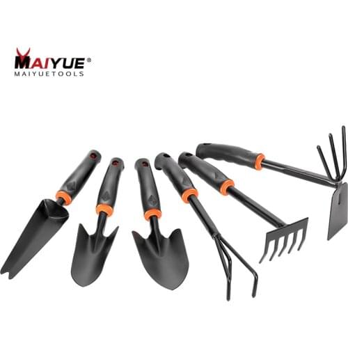 MAIYUE Six PCS Garden Tool Set Plant Gardening Tool Cultivator Hand Rake Pronged Rake Shovel Hoe Portable Garden Tool