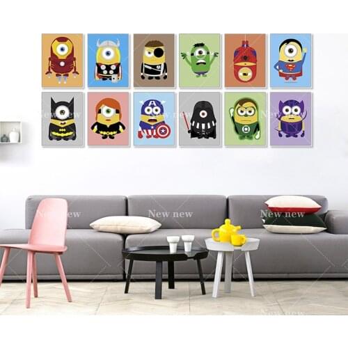 Marvel Avengers cartoon creative canvas painting wall art posters and prints print canvas pictures home decoration kids gifts