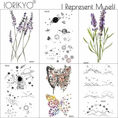 Cute Gadgets Stars Spaceship Flower Tattoos Stickers Butterfly For Children In Bulk Tatoo Temporary For Women Arm Tattoo Paper