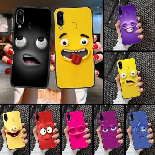 Cartoon Funny Face 3D Phone case For Huawei Honor 6 7 8 9 10 10i 20 A C X Lite Pro Play black art cell cover luxury waterproof