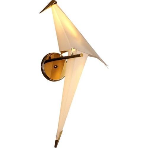 Bird Design Wall LED Lamp Newest Bedside Lamp Creative Origami Paper Crane Wall Light for Loft Bedroom Study Foyer Dining Room