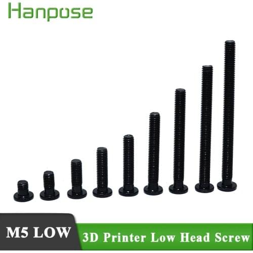 OPENBUILDS fine low head screw M5 low profile for 3D printer engraving machine for stepper motor accessories 10pcs/lot