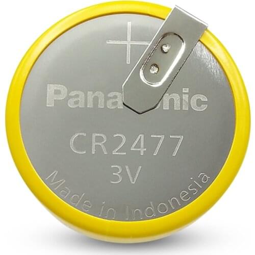 4pcs/lot Original Battery For Panasonic CR2477 3V Lithium Rice Cooker Button Coin Batteries Cell with 2 Soldering Pins CR 2477