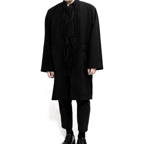 Original yamamoto male Mao Ni coat stand-up collar Chinese style disc button Tang suit