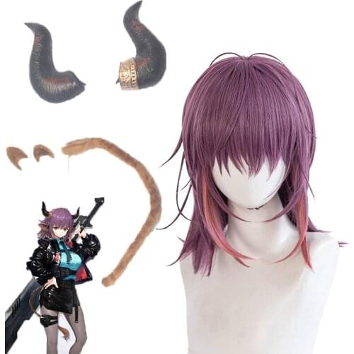 Arknights Sideroca Cosplay wigs Cos ear horn tail Props Women Men Halloween Carnival Fancy Accessories Arknights wig suit NEW
