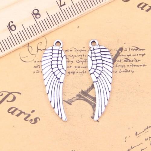 18pcs Charms angel wings 31x9mm Antique Pendants,Vintage Tibetan Silver Jewelry,DIY for bracelet necklace