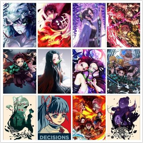 Full Square Diamond Embroidery Anime Demon Killer DIY Diamond Painting Handmade Mosaic Cross Stitch Kit Home Decoration
