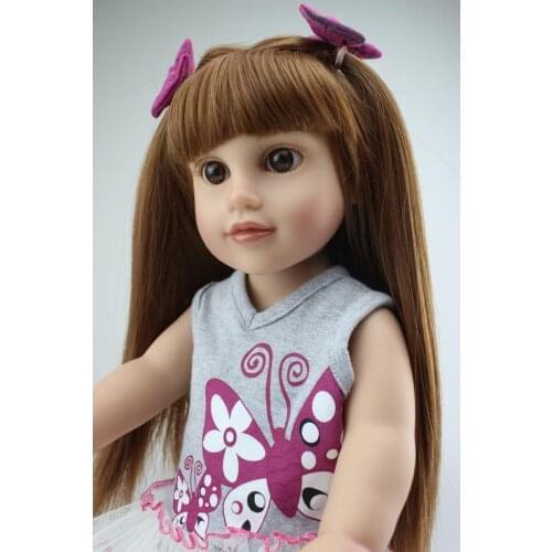 Realistic Silicone Girl Reborn Baby Dolls Nursing 18'' Long Hair Doll Bebe Gifts Silicone Fashion Doll Interactive Dolls
