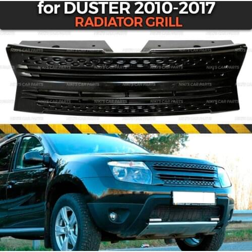 Radiator grill with strips for Renault / Dacia Duster 2010-2017 ABS plastic body kit aerodynamic decoration car styling tuning