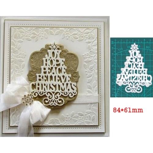 Christmas tree metal cutting die joy hope craft die template for diy Scrapbooking emboss paper card making die mould stencil