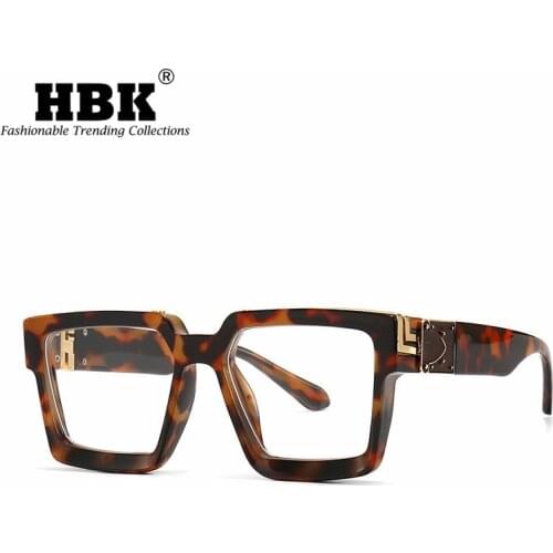 HBK Vintage Plastic Computer Glasses Frame Women Men Anti Blue Light Eyewear Retro Clear Square Optical Spectacle Eyeglasses