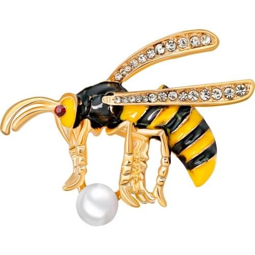 Unique Design Crystal Insect Series Brooch Delicate cute Bee Brooches Pin Women Clothing Jewelry Accessories AG202