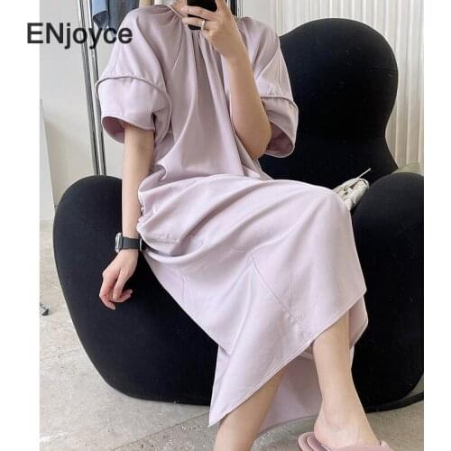 Vintage Boho Satin Maxi Dress Women Korean Fashion Clothes Dresses Casual Short Sleeve A-line Skirt Beach Long Dress Summer