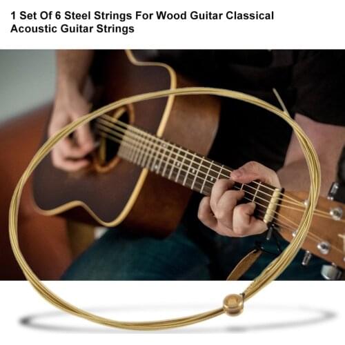 1 Set Of 6 Universal Steel Strings For Wood Guitar Acoustic Guitar Strings For Classical Guitar Strings Guitar Part Accesories