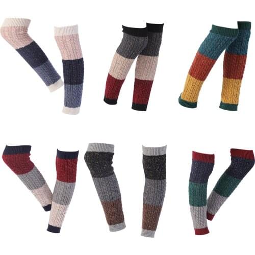 1 Pair Thick Knee Protective Winter Twist Knitted Women Leg Warmers Boot Cuffs for Date Knee Pads Support Brace Protector