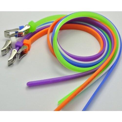 10 Mixed Color Rubber Wrap Wristband Bracelet Fit Slide Charm 6X380mm