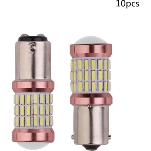 10pcs Highlight 1156 BA15S P21W 1157 BAY15D for Car LED DRL Turn Signal Light Auto Parking Lamp Sidelight 4014 60SMD White DC12V