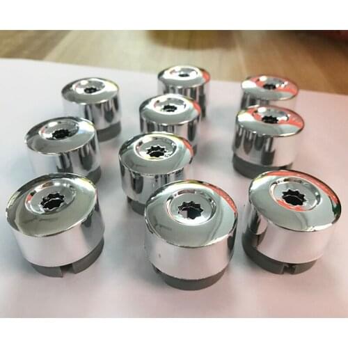 10pcs Chrome Wheel Lug Bolt Nut Cap Cover For VW Touareg 2004-2014 7L6 601 173A 2ZZ ABS plastic with triple chrome finish