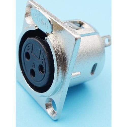 100pcs/lot 3Pin Xlr Audio Microphone Connector Female Jack Metal Xlr Cannon Plug Panel Speaker Balance Cable Terminal Adapter