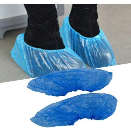 100Pcs Non-Slip Plastic Disposable Shoe Covers Cleaning Protective Overshoes Prevent the floor from getting dirty for Hotel