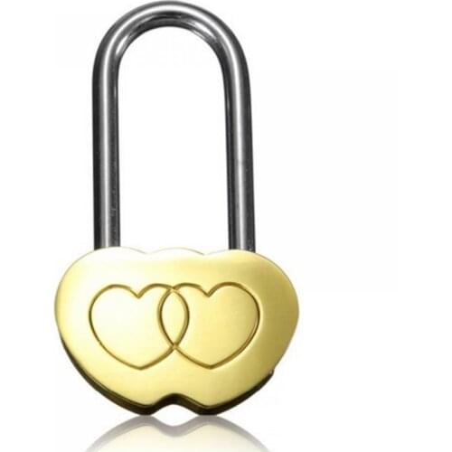 DHL 100pcs Padlock Love Lock Engraved Double Heart Valentines Anniversary Day Gifts