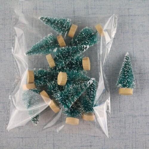 12PCS/Set Mini Christmas Tree Sisal Silk Cedar Decoration Small Christmas Tree Mini Tree Xmas Ornaments