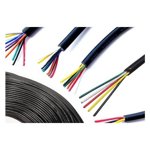 17 AWG 1MM2 RVV 2/3/4/5/6/7/8/10/12/14/16/18 Cores Pins Copper Wire Conductor Electric RVV Cable Black