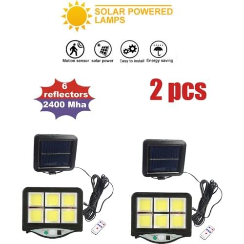 2pcs seperable Solar light lamp outdoor Powerful luces LED PIR Motion Sensor IP65 Waterproof Street Lights garden wall Lamps Rem