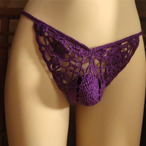 2020 Unisex Sexy Thong Women Underwear Crochet Sexy G String Swimming Shorts Super Sexy Man Sunbathing Thongs