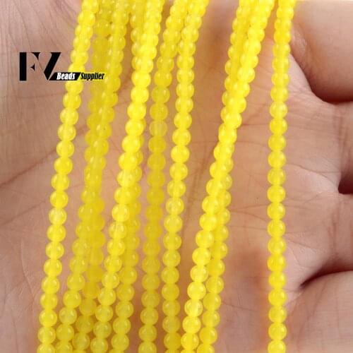 3mm Natural Yellow Jades Stone Beads Round Loose Spacer Quartz Beads For Jewelry Making Diy Needlework Bracelet Necklace 15"