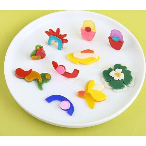 4pcs Korean Alloy hemp lace crystal flower Earrings Female hollow love Rhinestone pendant DIY handmade jewelry material