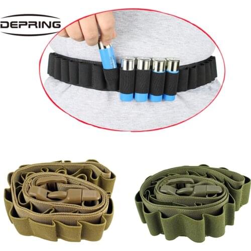 55" Tactical Hunting 26 Rounds Shotgun Shell Holder 12/20GA Cartridge Belt Bandolier Gun Sling Strap Ammo Carrier Adjustable