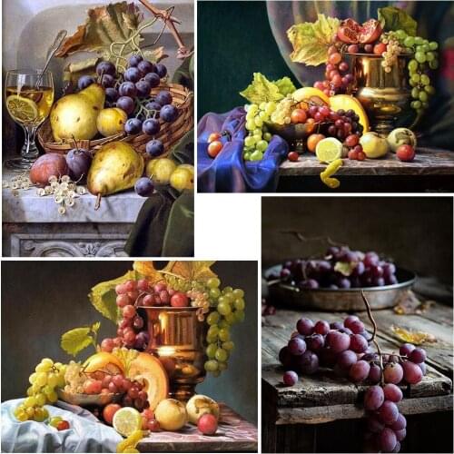 5D DIY Diamond Painting Still Life Full Square Diamond Embroidery Kit Fruit Diamond Mosaic Rhinestones Home Decor
