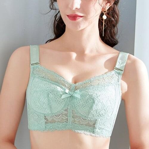 Push Up Bra Plus Size Women Lace Bralette Full Coverage Model Up Cups Underwear Female Wireless Lingerie 34 36 38 40 42 B C D E