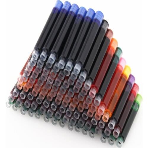High Quality 10 Colors Ink Fountain Pen portable pen ink quality is not hurt pen Ink refill cartridge school office supplies
