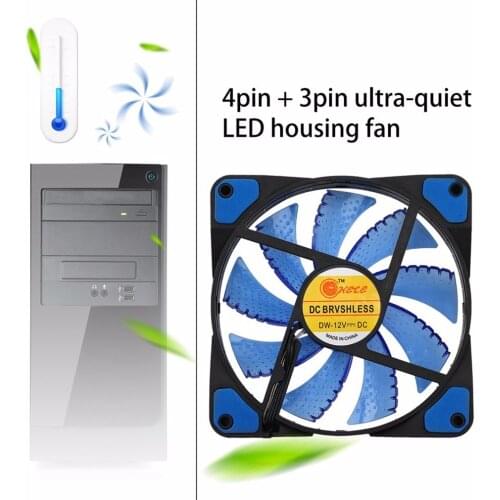Colorful 120mm fan Cooler Computer Fan 120mm LED Ultra Silent Computer PC Case Fan 15 LEDs 12V Around 1200RPM 3 Pin Fan