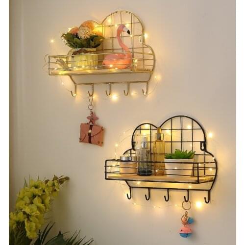 Scandinavian Style Decorative Wall Shelves Iron Cloud Shelf on The Wall Metal Wall Decoration Crafts Home Decor