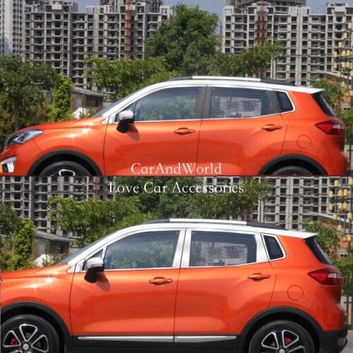 For Changan CS15 CS15EV 2016-2021 Stainless Car Door Glass Window Pillar Frame Cover Middle Column Garnish Trims Accessories