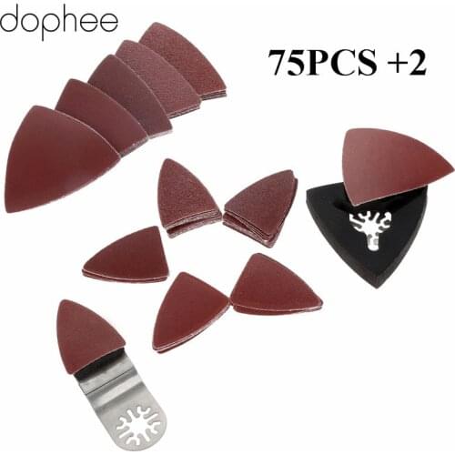 Dophee 75Pcs Mix Sanding Paper+2Pcs Sanding Pad Oscillating Multi-tool for Multimaster Fein Dremel Cutting Sandpaper Power Tools