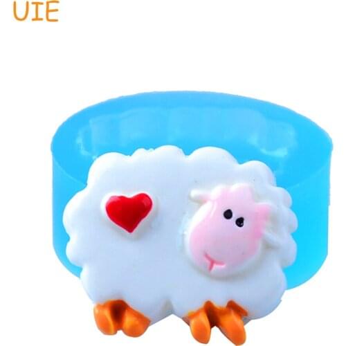 DYL255U 24mm Sheep Heart Silicone Mold - Farm Animal Mold Fondant, Cupcake Topper, Resin, Gum Paste, Cabochon Candy, Food Safe