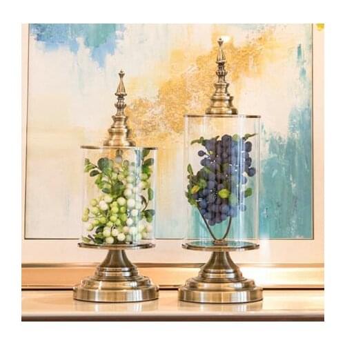 European Creative Glass Vase Beauty Home Decoration Storage Tank Practical Decoration Model Room Decoration