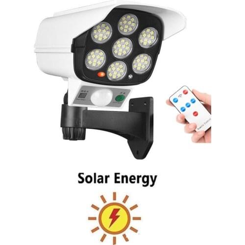 Remote solar fake monitor dummy camera Lamp Outdoor Torch Lights Safety Waterproof Garden Décor street security lighting motion