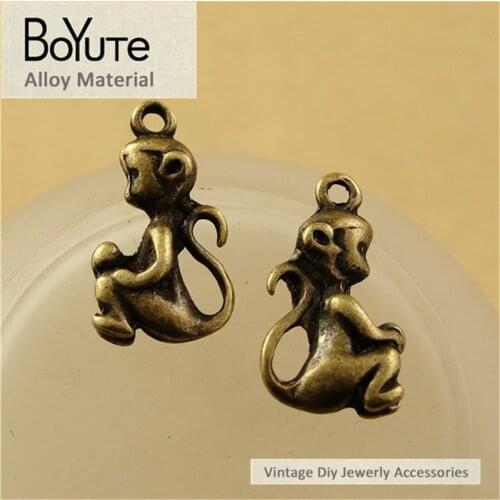 BoYuTe (60 Pieces /lot) 18*11MM Antique Bronze Plated Metal Animal Monkey Charms Pendants Jewelry Findings for Jewelry Making