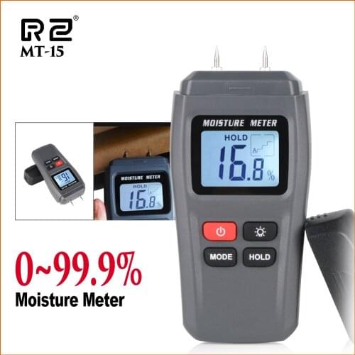 RZ Wood Moisture Meter Portable Digital Handheld Wood Lumber Humidity Meter Timber Hygrometer 0~99% Wood Moisture Tester MT15