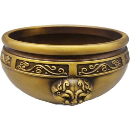 Chinese Old Bronze Statue Copper Double Lion Jar