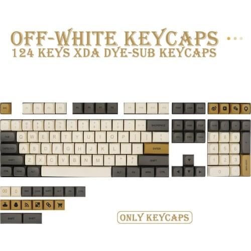 PBT Keycap124 Key XDA Profile DYE-SUB Personalized OFF-WHITE Keycap For Cherry MX Switch Mechanical Keyboard