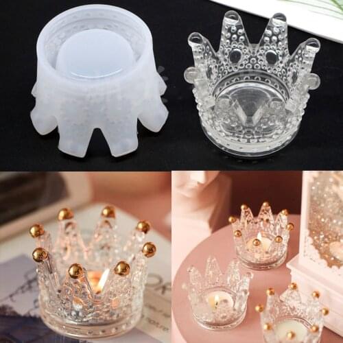 Crown Candlestick Ashtray Resin Mold For DIY Resin UV Crystal Epoxy Crafts Crystal Ashtray Home Decoration