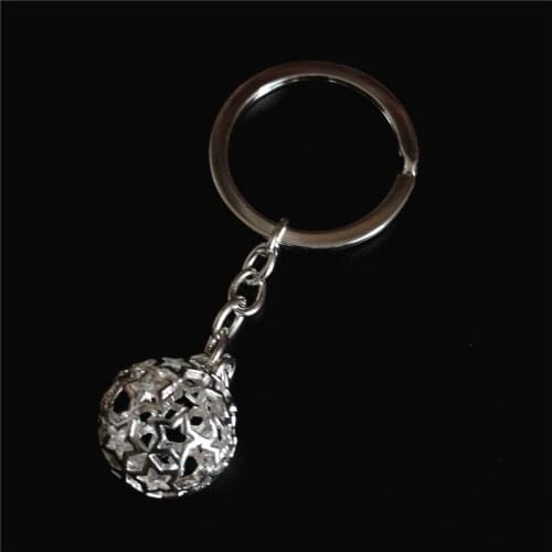 Fashion Key Ring 925 Silver Key Chain Keychain Jewelry Silver Color Hollow Ball Pendant